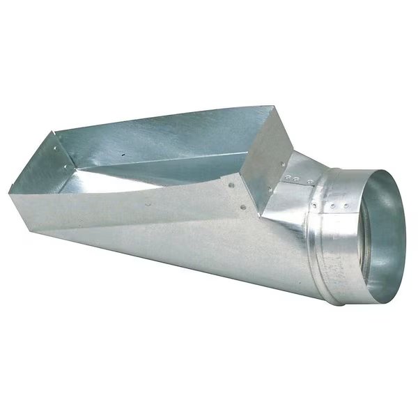 10 in. H X 6 in. W Silver Galvanized Steel Straight Center End Boot, Imperial Mfg, Mfr#: GV0667-C
